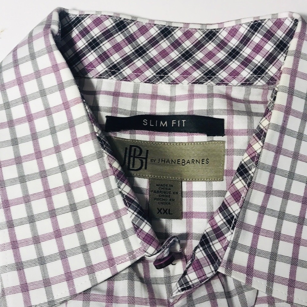 JHane Barnes XXL Slim Fit Button Down Cotton Shirt